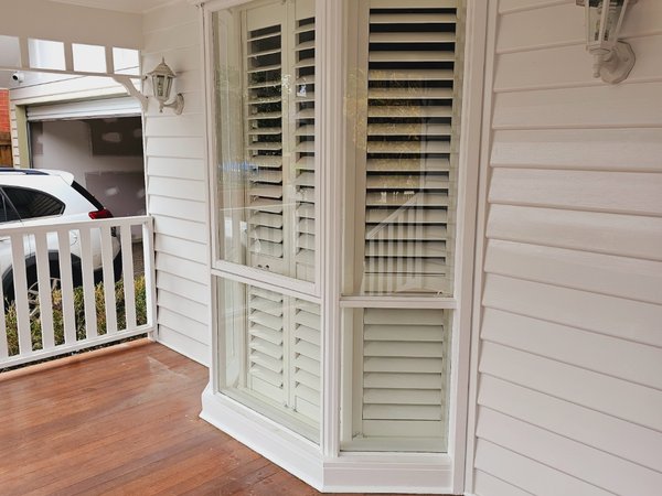 Covered Porch Plantation Shutters